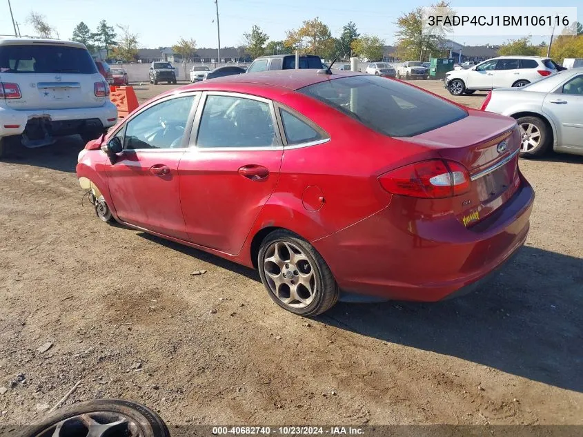 2011 Ford Fiesta Sel VIN: 3FADP4CJ1BM106116 Lot: 40682740