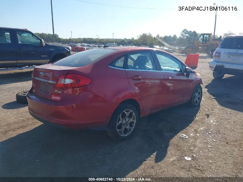 2011 Ford Fiesta Sel VIN: 3FADP4CJ1BM106116 Lot: 40682740