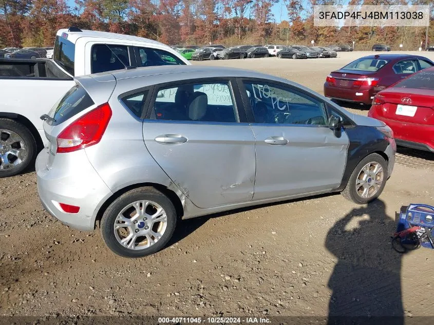 2011 Ford Fiesta Ses VIN: 3FADP4FJ4BM113038 Lot: 40711045