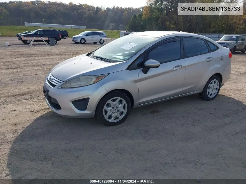 2011 Ford Fiesta Se VIN: 3FADP4BJ8BM136733 Lot: 40729004