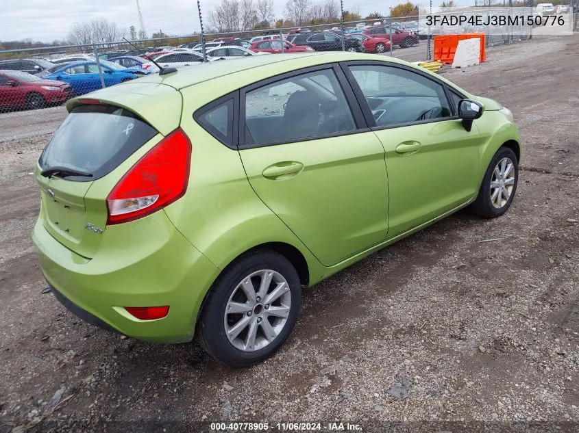 2011 Ford Fiesta Se VIN: 3FADP4EJ3BM150776 Lot: 40778905