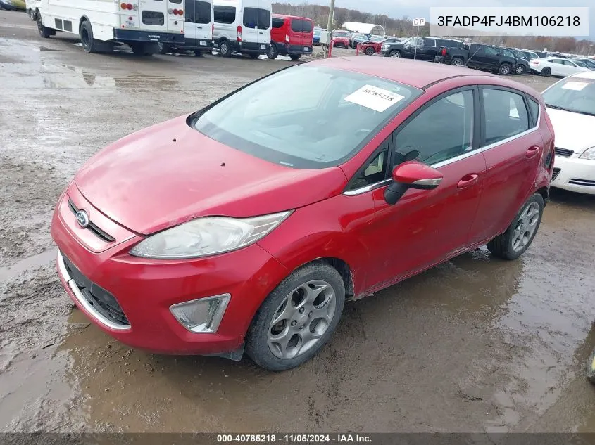 2011 Ford Fiesta Ses VIN: 3FADP4FJ4BM106218 Lot: 40785218