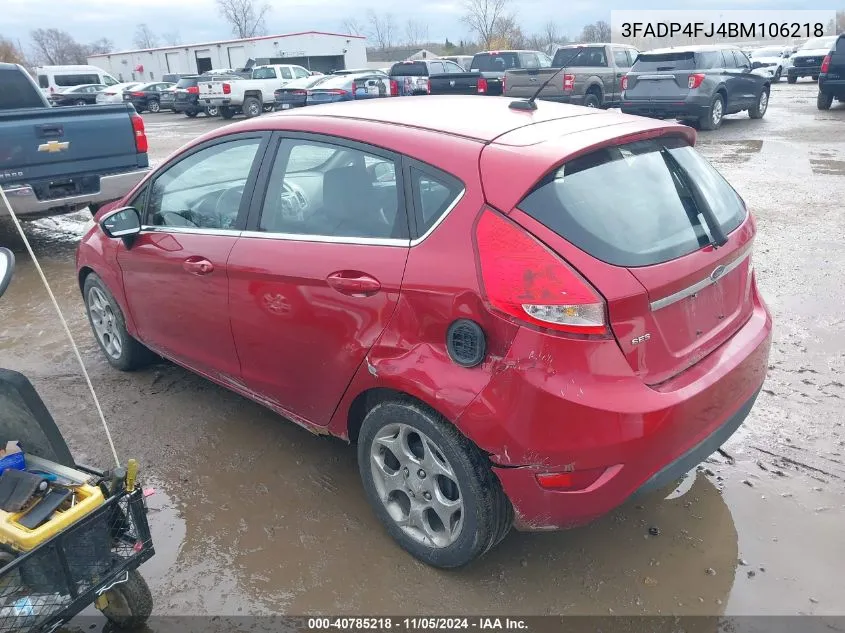 2011 Ford Fiesta Ses VIN: 3FADP4FJ4BM106218 Lot: 40785218