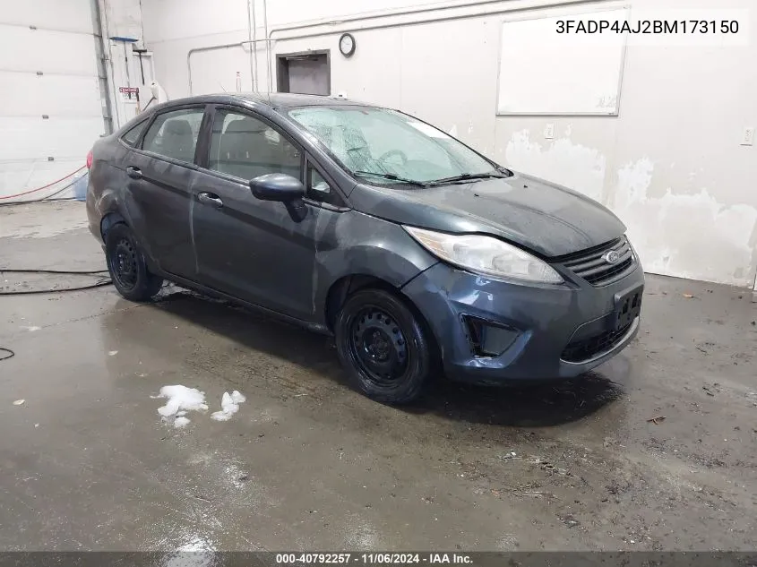 2011 Ford Fiesta S VIN: 3FADP4AJ2BM173150 Lot: 40792257