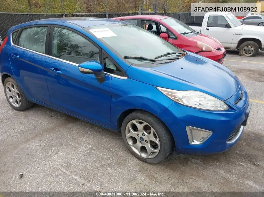 2011 Ford Fiesta Ses VIN: 3FADP4FJ0BM108922 Lot: 40831908