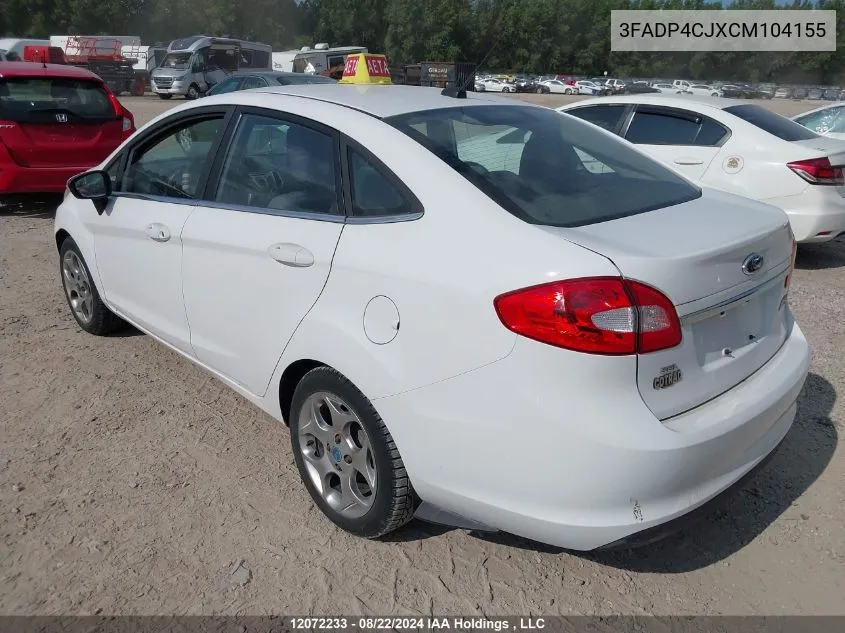 2012 Ford Fiesta Sel VIN: 3FADP4CJXCM104155 Lot: 12072233