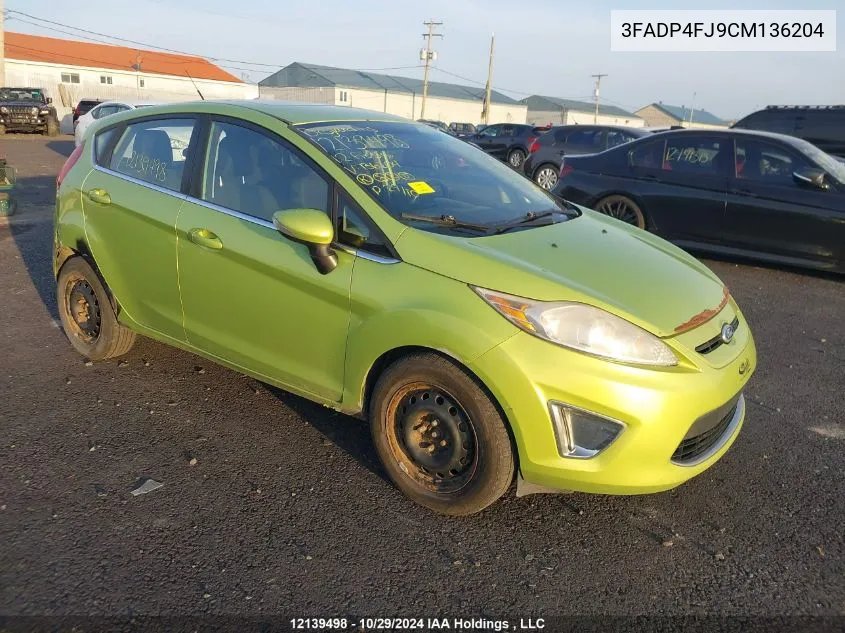 2012 Ford Fiesta Ses VIN: 3FADP4FJ9CM136204 Lot: 12139498