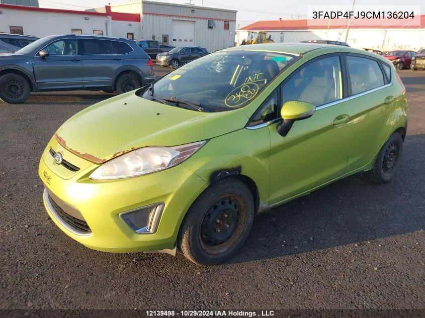 2012 Ford Fiesta Ses VIN: 3FADP4FJ9CM136204 Lot: 12139498