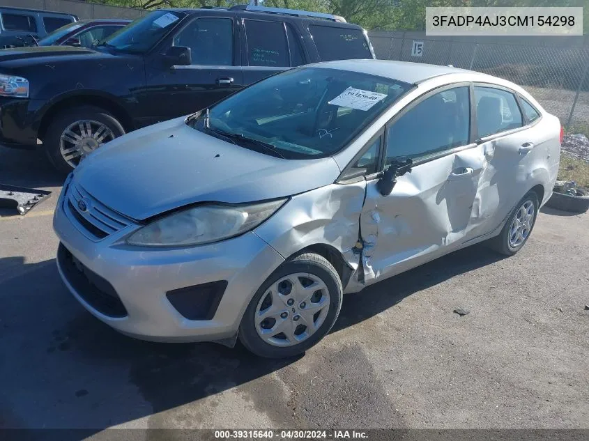 3FADP4AJ3CM154298 2012 Ford Fiesta S