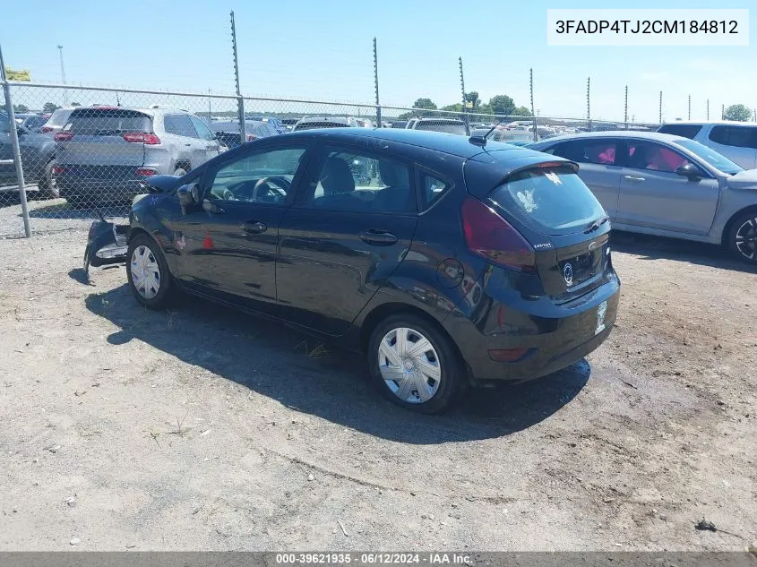 2012 Ford Fiesta S VIN: 3FADP4TJ2CM184812 Lot: 39621935