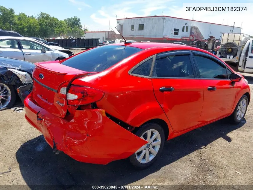 2012 Ford Fiesta Se VIN: 3FADP4BJ3CM182374 Lot: 39823045