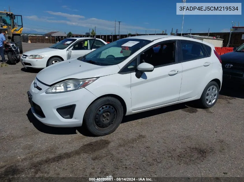 2012 Ford Fiesta Se VIN: 3FADP4EJ5CM219534 Lot: 40109881