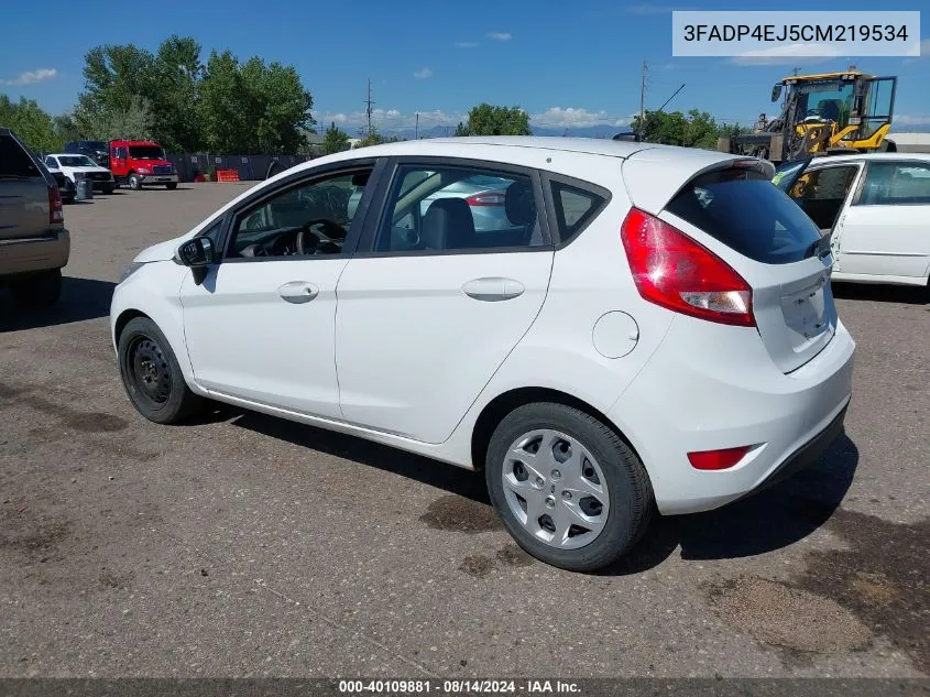 2012 Ford Fiesta Se VIN: 3FADP4EJ5CM219534 Lot: 40109881