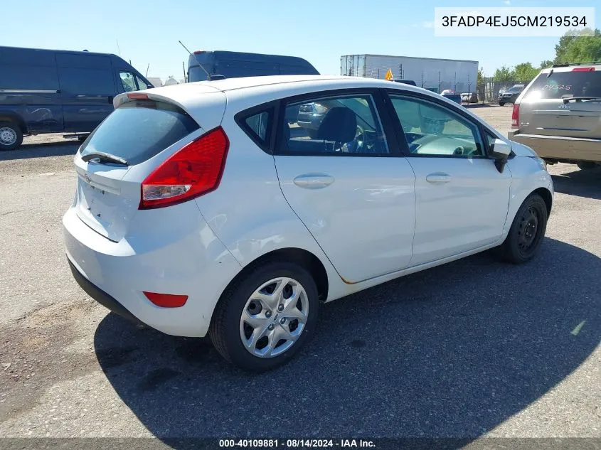 2012 Ford Fiesta Se VIN: 3FADP4EJ5CM219534 Lot: 40109881