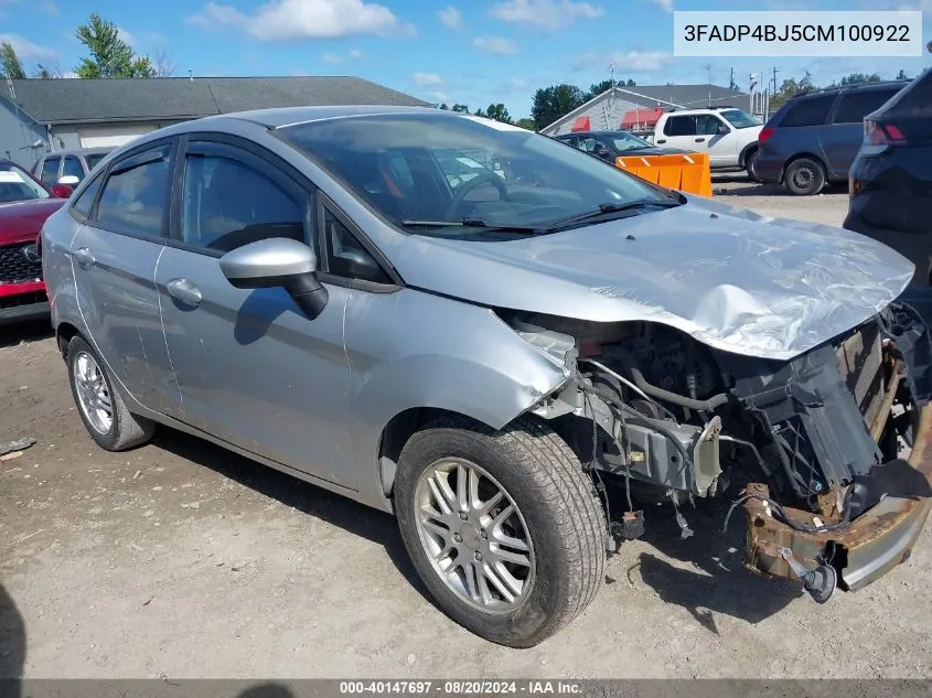 2012 Ford Fiesta Se VIN: 3FADP4BJ5CM100922 Lot: 40147697