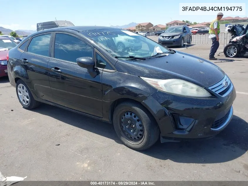 2012 Ford Fiesta Se VIN: 3FADP4BJ4CM194775 Lot: 40173174