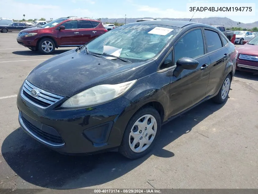 2012 Ford Fiesta Se VIN: 3FADP4BJ4CM194775 Lot: 40173174