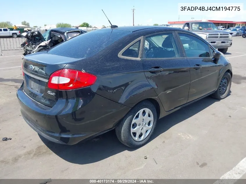 2012 Ford Fiesta Se VIN: 3FADP4BJ4CM194775 Lot: 40173174