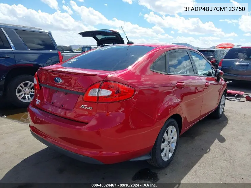 2012 Ford Fiesta Se VIN: 3FADP4BJ7CM123750 Lot: 40324467