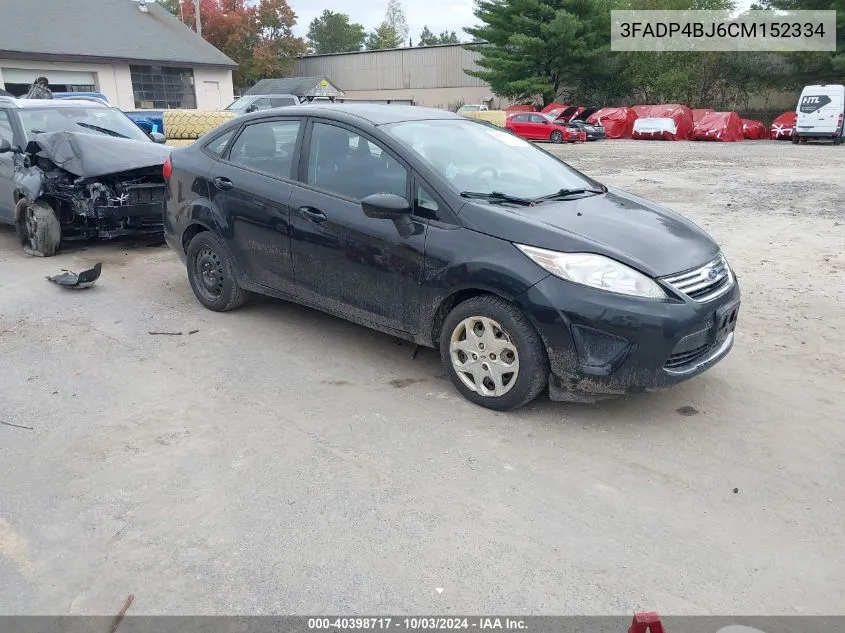 2012 Ford Fiesta Se VIN: 3FADP4BJ6CM152334 Lot: 40398717