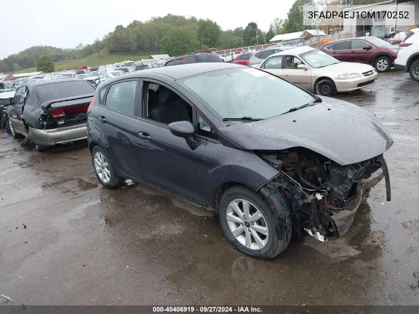 2012 Ford Fiesta Se VIN: 3FADP4EJ1CM170252 Lot: 40406919