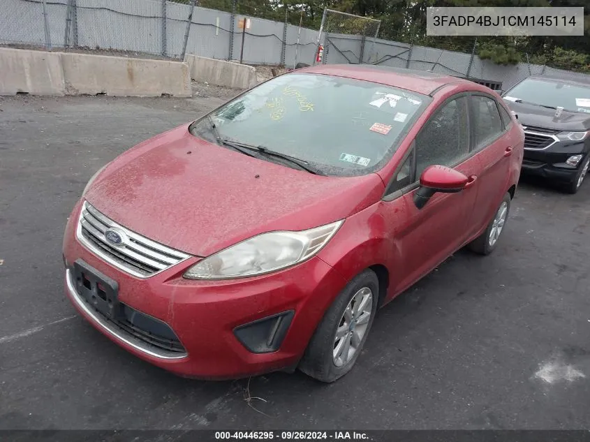 2012 Ford Fiesta Se VIN: 3FADP4BJ1CM145114 Lot: 40446295