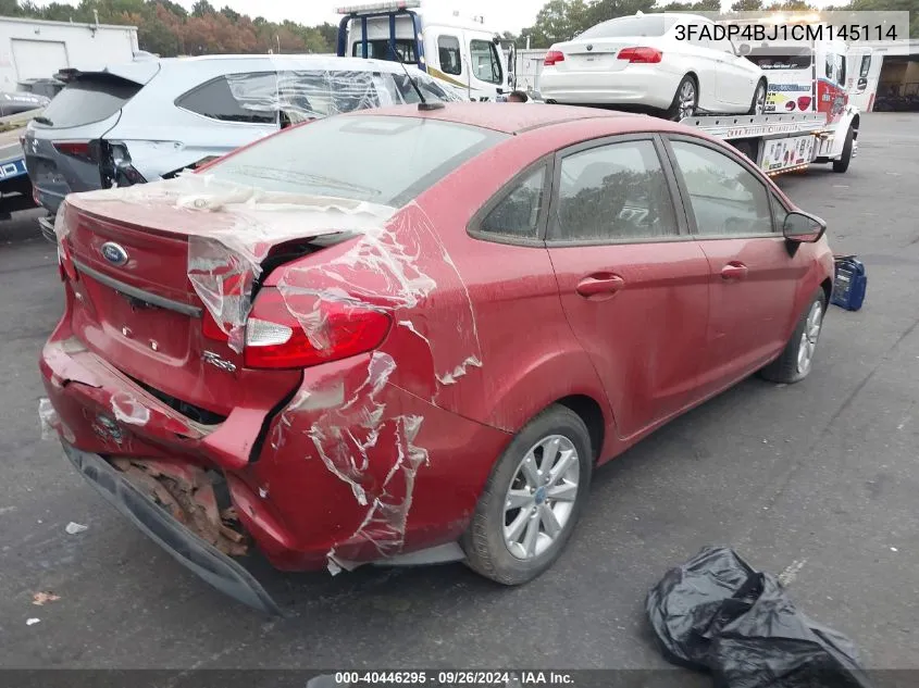 2012 Ford Fiesta Se VIN: 3FADP4BJ1CM145114 Lot: 40446295