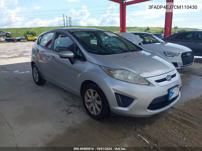 2012 Ford Fiesta Se VIN: 3FADP4EJ7CM110430 Lot: 40480814