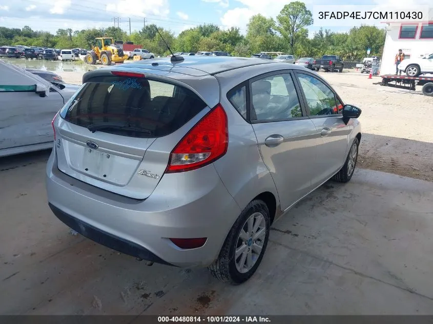 2012 Ford Fiesta Se VIN: 3FADP4EJ7CM110430 Lot: 40480814