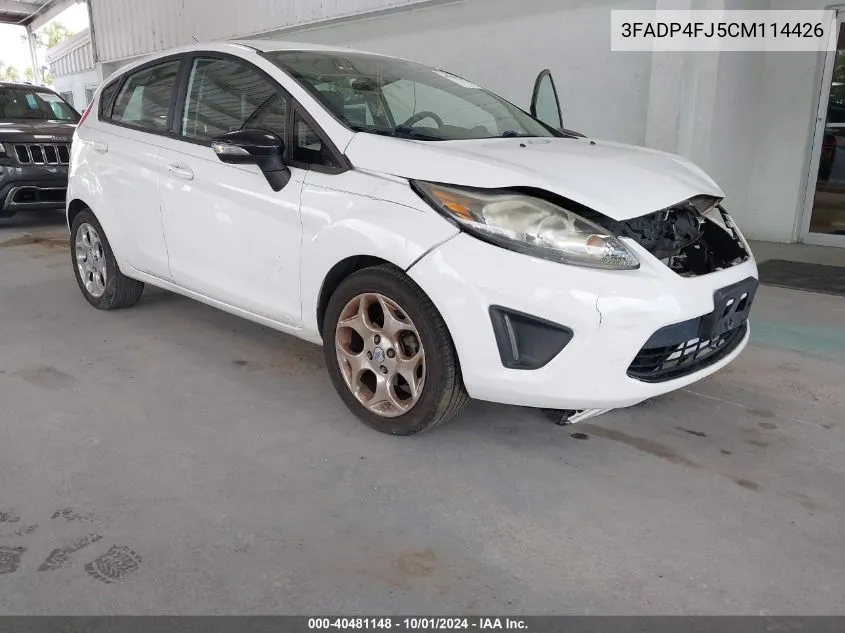 2012 Ford Fiesta Ses VIN: 3FADP4FJ5CM114426 Lot: 40481148