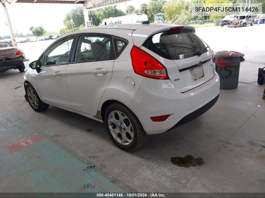 2012 Ford Fiesta Ses VIN: 3FADP4FJ5CM114426 Lot: 40481148