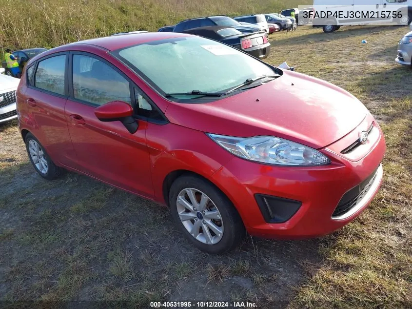 2012 Ford Fiesta Se VIN: 3FADP4EJ3CM215756 Lot: 40531995