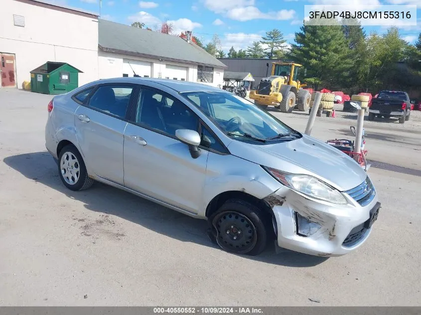 2012 Ford Fiesta Se VIN: 3FADP4BJ8CM155316 Lot: 40550552