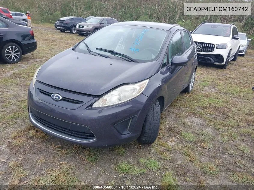 2012 Ford Fiesta Se VIN: 3FADP4EJ1CM160742 Lot: 40568001