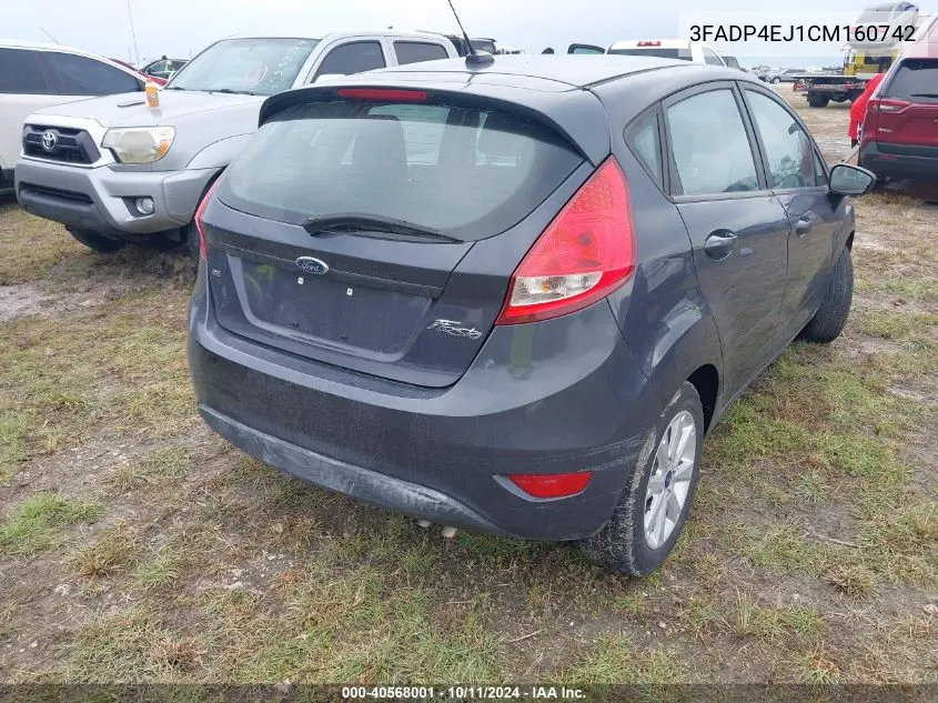 2012 Ford Fiesta Se VIN: 3FADP4EJ1CM160742 Lot: 40568001