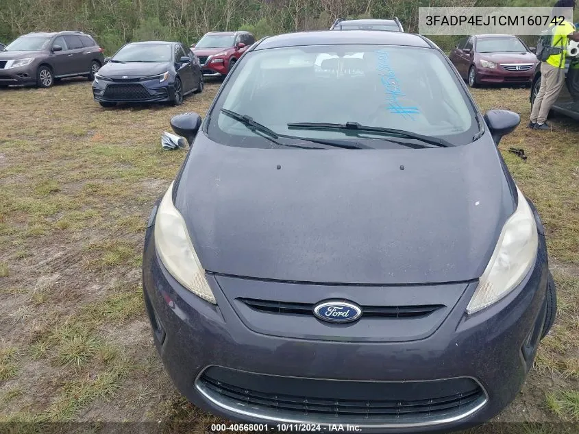 2012 Ford Fiesta Se VIN: 3FADP4EJ1CM160742 Lot: 40568001