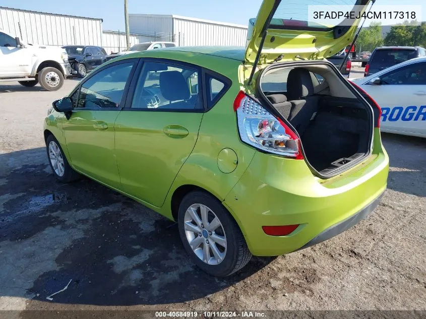 2012 Ford Fiesta Se VIN: 3FADP4EJ4CM117318 Lot: 40584919