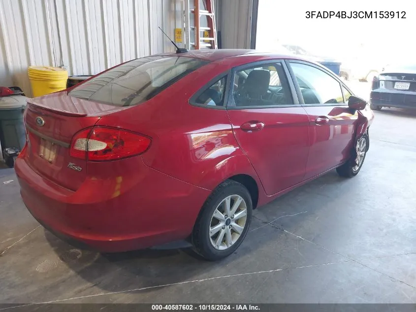 2012 Ford Fiesta Se VIN: 3FADP4BJ3CM153912 Lot: 40587602