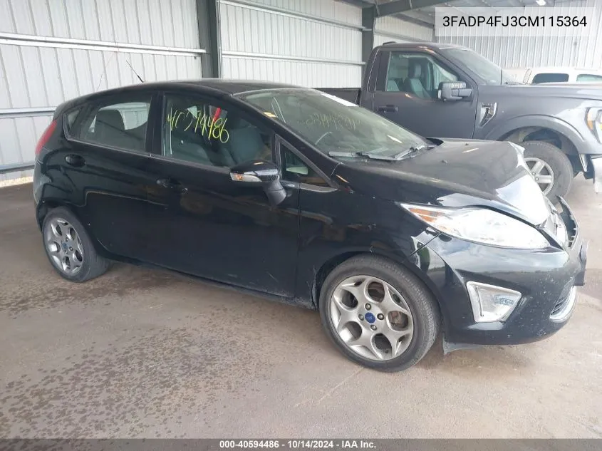 2012 Ford Fiesta Ses VIN: 3FADP4FJ3CM115364 Lot: 40594486