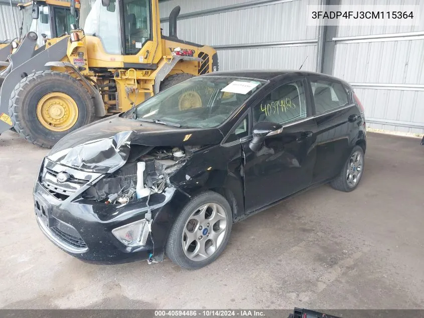 2012 Ford Fiesta Ses VIN: 3FADP4FJ3CM115364 Lot: 40594486