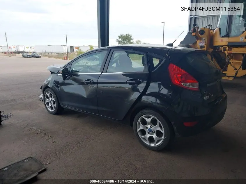 2012 Ford Fiesta Ses VIN: 3FADP4FJ3CM115364 Lot: 40594486