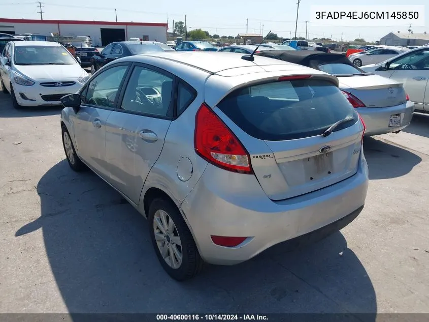 2012 Ford Fiesta Se VIN: 3FADP4EJ6CM145850 Lot: 40600116