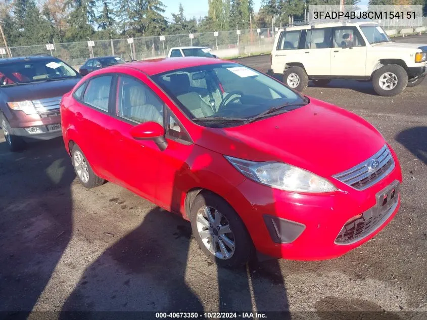 2012 Ford Fiesta Se VIN: 3FADP4BJ8CM154151 Lot: 40673350