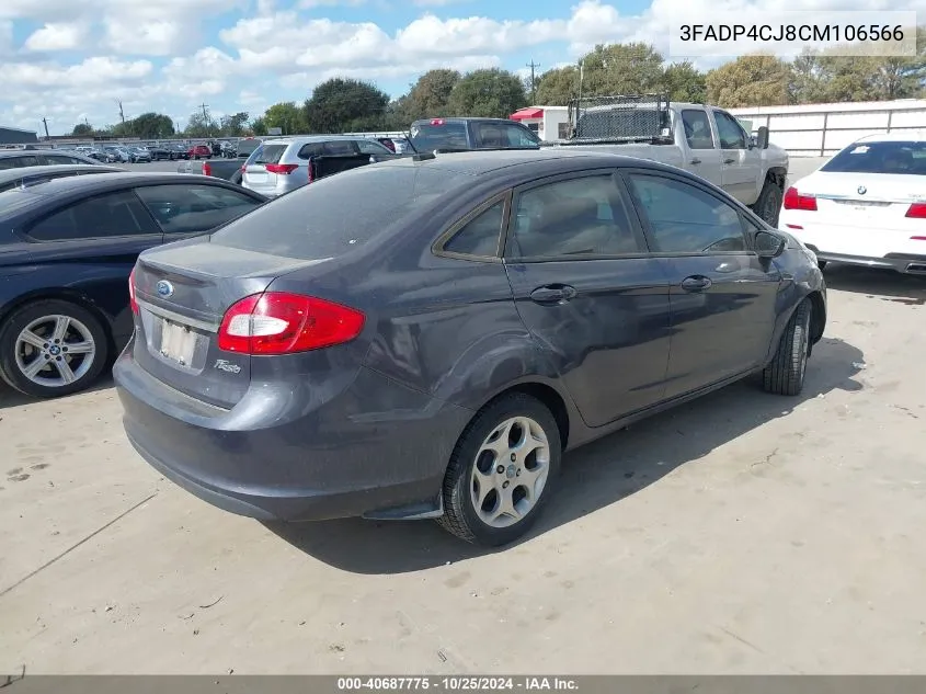 2012 Ford Fiesta Sel VIN: 3FADP4CJ8CM106566 Lot: 40687775