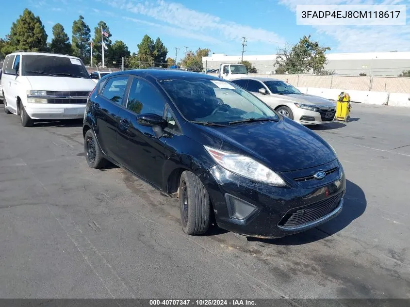 2012 Ford Fiesta Se VIN: 3FADP4EJ8CM118617 Lot: 40707347