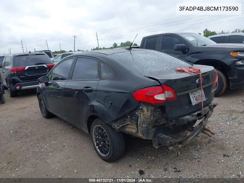 2012 Ford Fiesta Se VIN: 3FADP4BJ8CM173590 Lot: 40732721