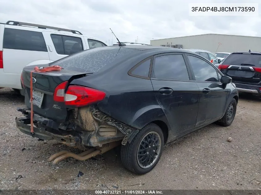 2012 Ford Fiesta Se VIN: 3FADP4BJ8CM173590 Lot: 40732721