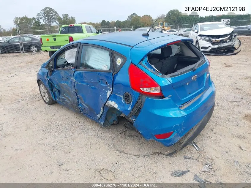 2012 Ford Fiesta Se VIN: 3FADP4EJ2CM212198 Lot: 40736276