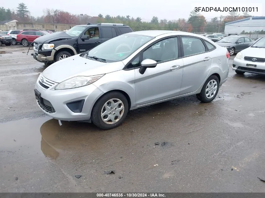 2012 Ford Fiesta S VIN: 3FADP4AJ0CM101011 Lot: 40746535