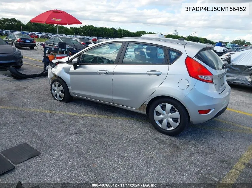 2012 Ford Fiesta Se VIN: 3FADP4EJ5CM156452 Lot: 40766812